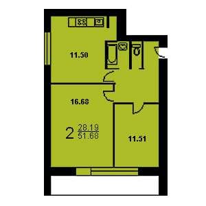 Дом И-491А планировка двухкомнатной квартиры 2