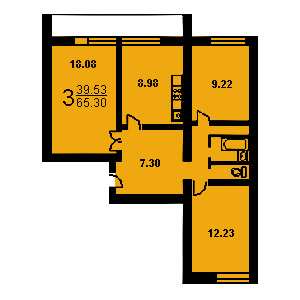 Дом И-522А планировка трехкомнатной квартиры