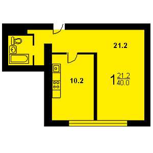Дом II-68-3 планировка однокомнатной квартиры 1